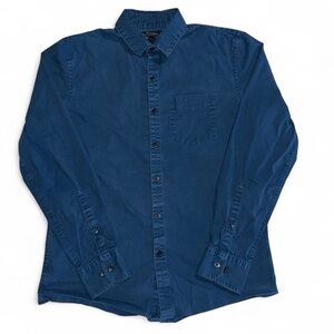 Maximos Deep Blue Casual Button-Down Shirt